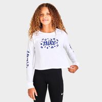 Girls' Nike Animal Long-Sleeve Cropped T-Shirt