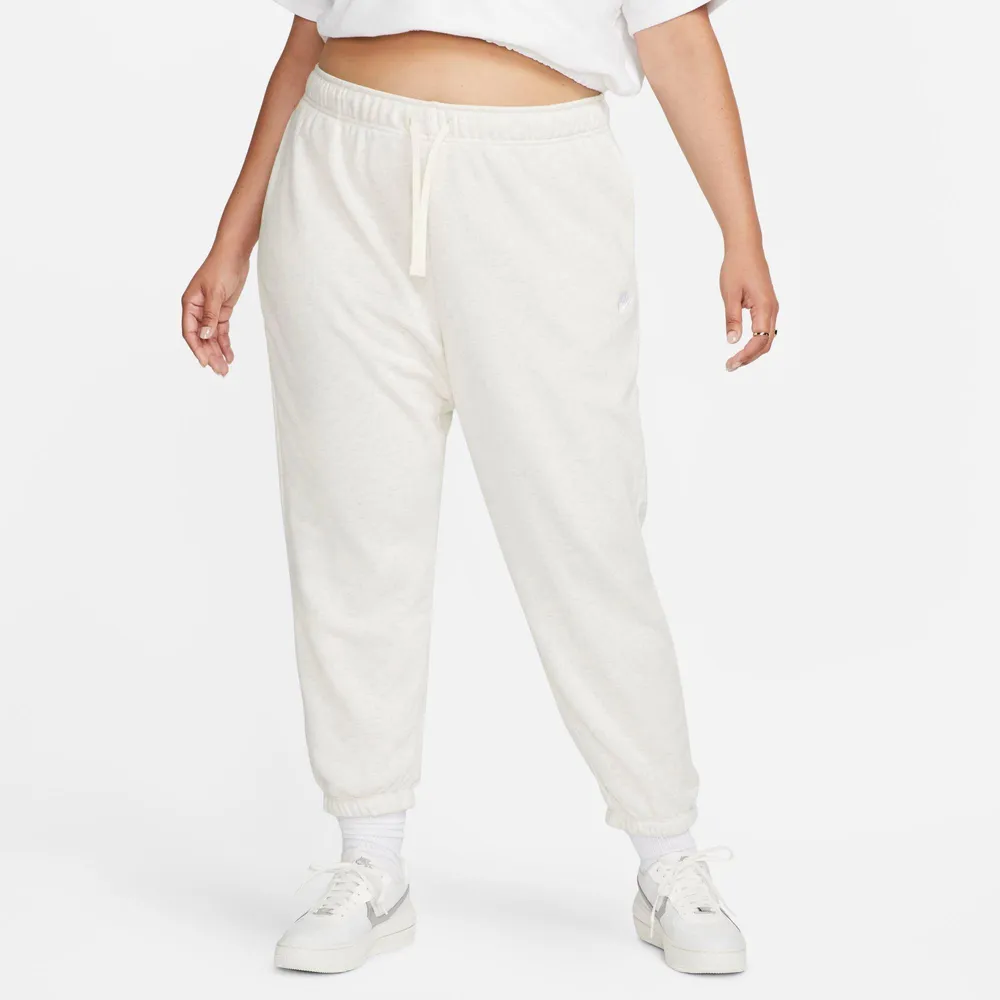Nike Womens Fleece Jogger Sweatpants (White, Large)
