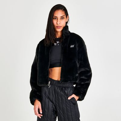 Women's Nike Sportswear Swoosh Icon Clash Faux Fur Full-Zip Jacket