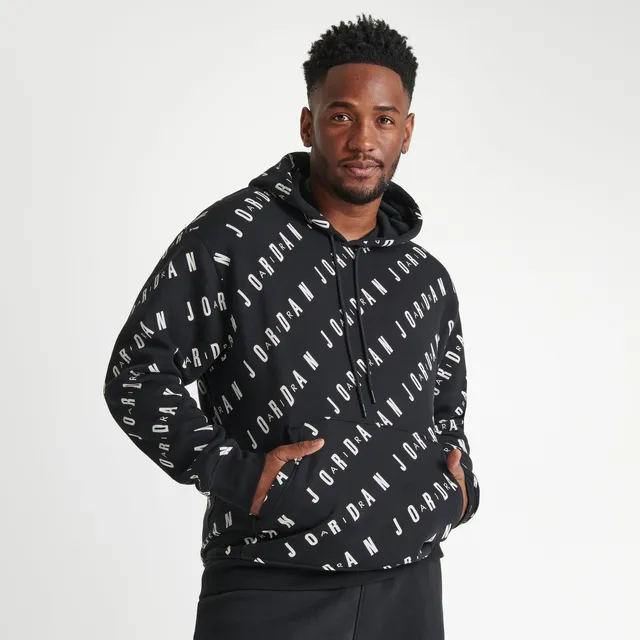 NIKE Men's Jordan Essentials Allover Heritage Print Fleece Pullover Hoodie