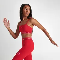 Nike Training Pro Indy light support long line sports bra in red