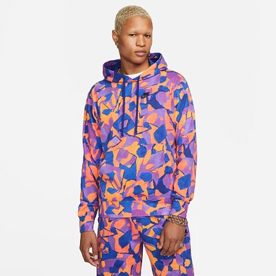 Men's Nike Club Fleece Allover Print French Terry Pullover Hoodie
