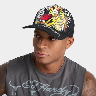 Ed Hardy Tiger Head Trucker Hat