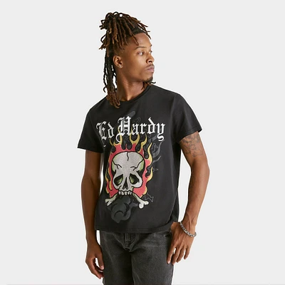 Men's Ed Hardy Flame Skull Rhinestone T-Shirt