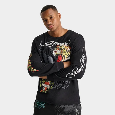 Men's Ed Hardy Eagle Tiger Thermal Long-Sleeve T-Shirt