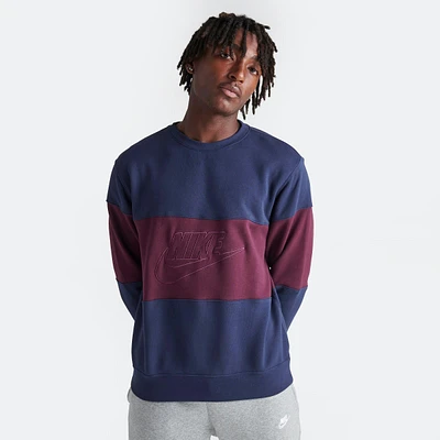 Men's Nike Club French Terry Colorblocked Crewneck Sweatshirt