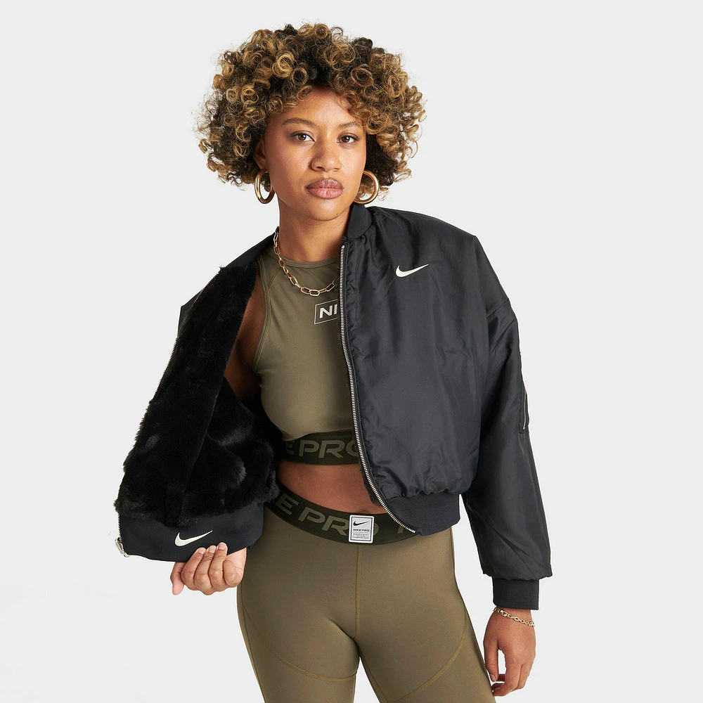 Women's Nike Sportswear Reversible Faux Fur Bomber Jacket