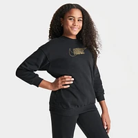 Girls' Nike Sportswear Club Fleece Metallic Logo Crewneck Sweatshirt