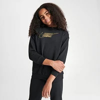 Girls' Nike Sportswear Club Fleece Metallic Logo Crewneck Sweatshirt