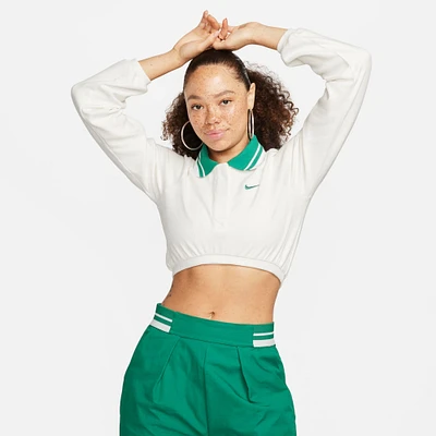 Women's Nike Sportswear Collection Cropped Long-Sleeve Polo Shirt