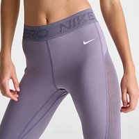 Women's Nike Pro Mid-Rise 7/8 Mesh-Paneled Leggings