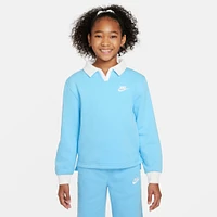 Girls' Nike Sportswear Club Fleece Long-Sleeve Polo Shirt