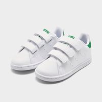 Kids' Toddler adidas Originals Stan Smith Hook-and-Loop Strap Casual Shoes