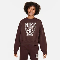 Girls' Nike Sportswear Oversized Fleece Crewneck Sweatshirt