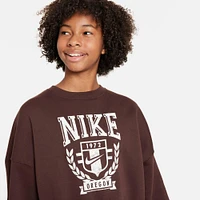 Girls' Nike Sportswear Oversized Fleece Crewneck Sweatshirt