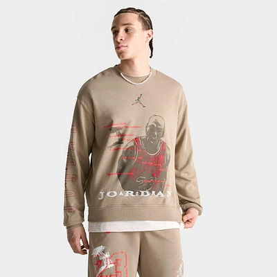 Men's Jordan Essentials Flight Club Graphic Loopback Fleece Crewneck Sweatshirt