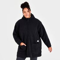 ADIDAS Women\'s Reversible Pueblo Mall Polar Hooded Top Full-Zip Size) Long Fleece Sportswear (Plus Track adidas 