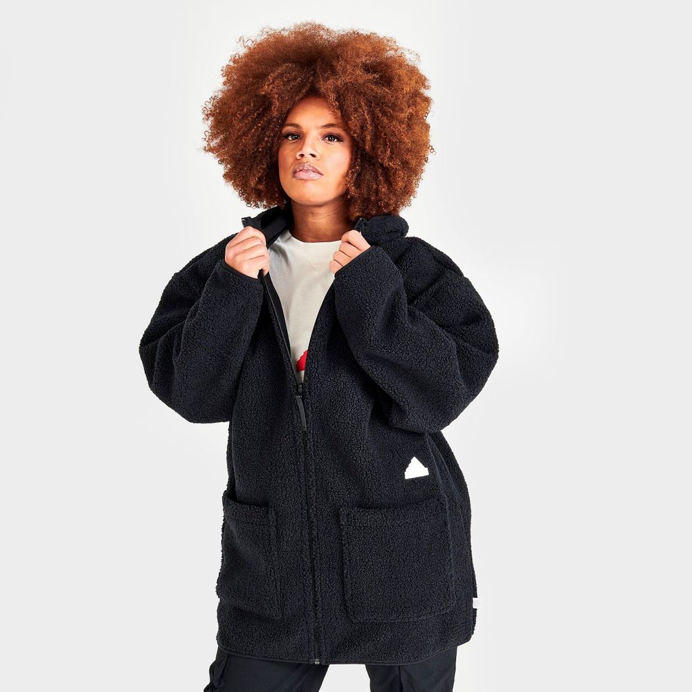 ADIDAS Women's adidas Sportswear Polar Fleece Long Hooded Track Top |  Westland Mall