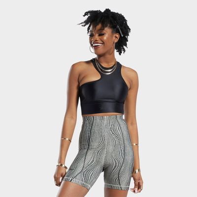 Women's Reebok Cardi B One Shoulder Crop Tank