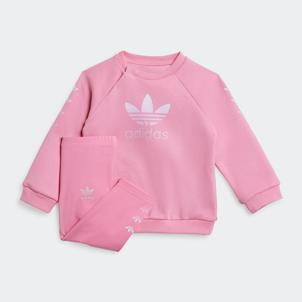 Girls' Infant adidas Originals Crewneck Sweatshirt and Leggings Set