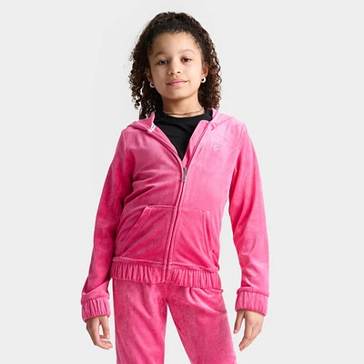 Girls' Juicy Couture Plush Velour Full-Zip Hoodie