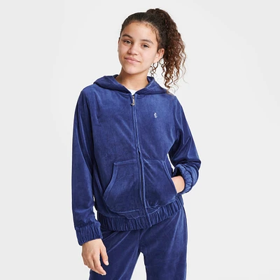 Girls' Juicy Couture Plush Velour Full-Zip Hoodie