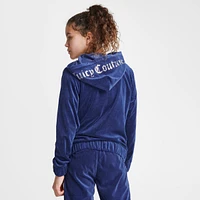 Girls' Juicy Couture Plush Velour Full-Zip Hoodie