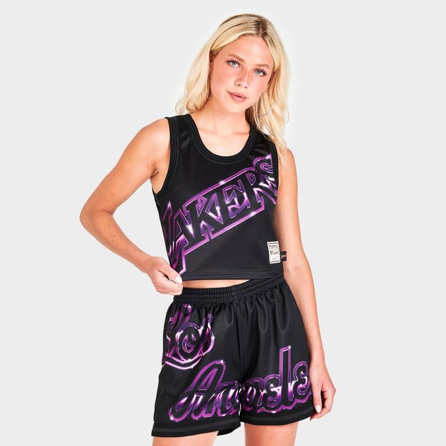 WMNS Mitchell & Ness Los Angeles Lakers Women's Big Face 4.0 Crop Tank black