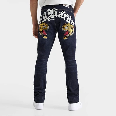 Men's Ed Hardy Tiger Heads Loose Fit Denim Jeans