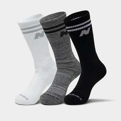 New Balance Varsity Stripe Crew Socks (3-Pack)