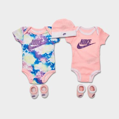 Infant Nike 5-Piece Bodysuit, Booties and Hat Tie-Dye Box Set