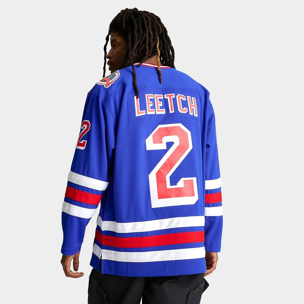 Men's Mitchell & Ness Blue Line Brian Leetch New York Rangers NHL 93-94 Hockey Jersey