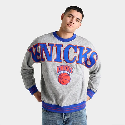 Men's Mitchell & Ness New York Knicks NBA Vintage Logo Crewneck Sweatshirt