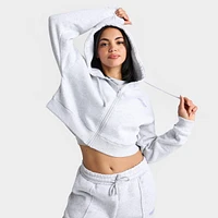 Women's Pink Soda Sport Cropped Full-Zip Hoodie