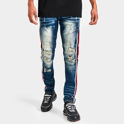 Men's Supply & Demand Side Stripe Distressed Jeans