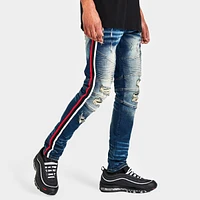 Men's Supply & Demand Side Stripe Distressed Jeans