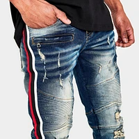 Men's Supply & Demand Side Stripe Distressed Jeans