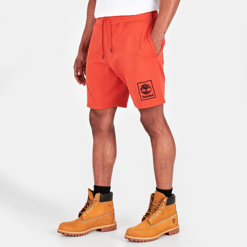 Finish Line Men Clothing Loungewear Sweats Mens Stack Logo Sweatshorts in Orange/Burnt Ochre Size Medium Cotton/Polyester/Fleece 