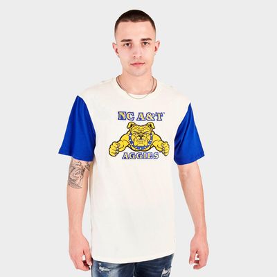 Men's Mitchell & Ness North Carolina A&T Bulldogs College Color-Blocked T-Shirt