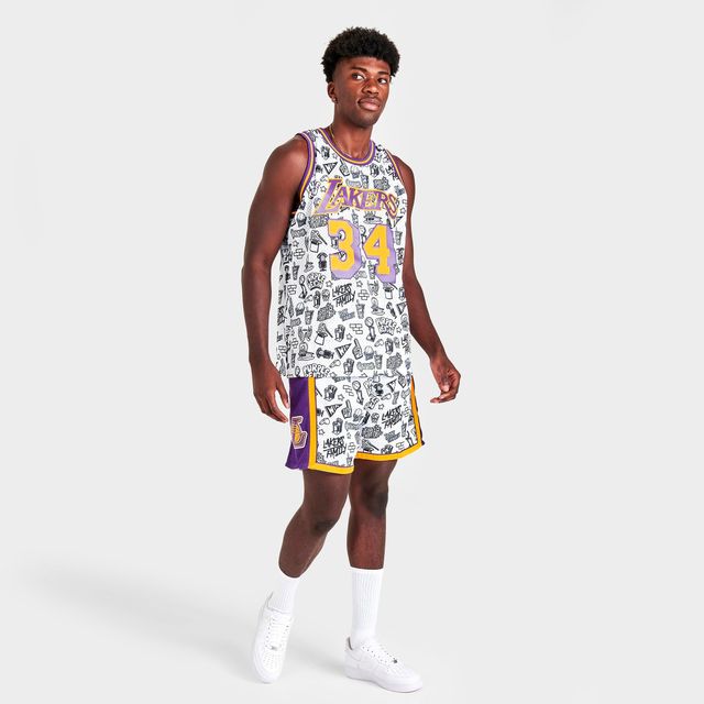 Mitchell & Ness NBA LA Lakers Shaquille O'Neal Striped Swingman