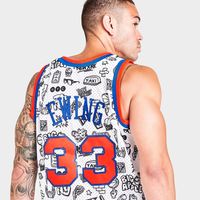 Women's Mitchell & Ness Patrick Ewing White New York Knicks 1991 Doodle  Swingman Jersey