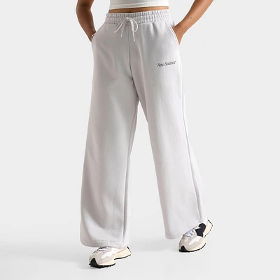 Women's New Balance Script Wide Leg Fleece Pants