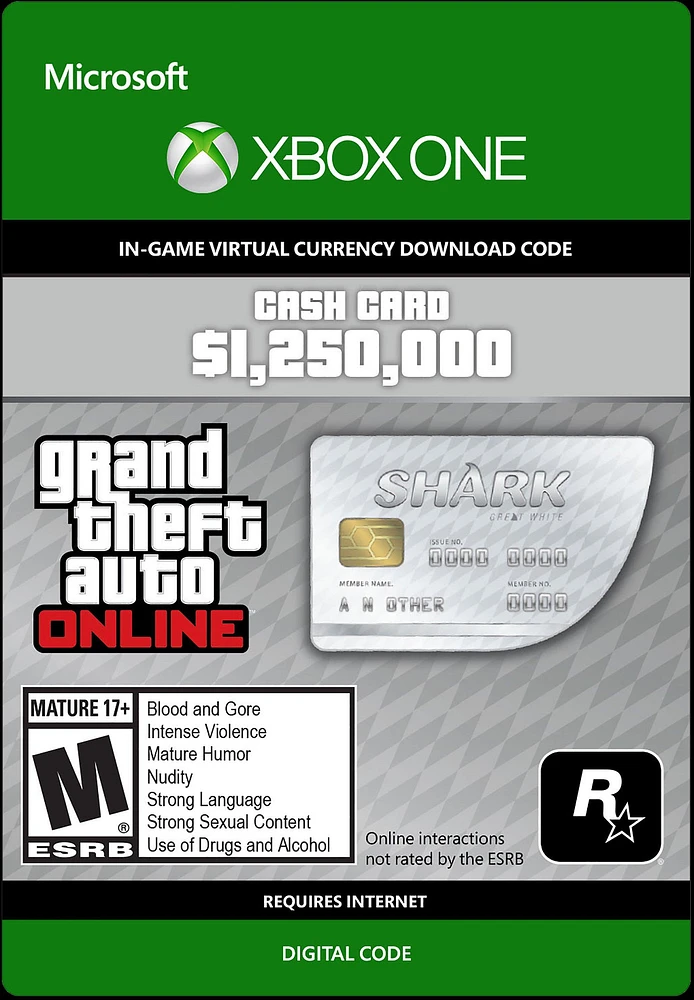 Grand Theft Auto Online Cash Card Great White Shark