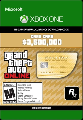 Grand Theft Auto Online Cash Card Whale Shark - Xbox One