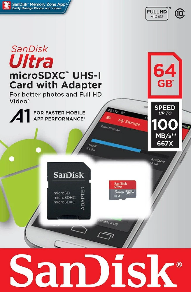 SanDisk 64GB Ultra microSD Card with Adapter for Nintendo Switch