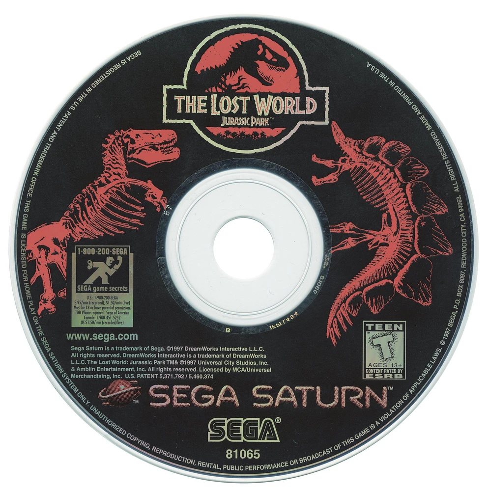 SEGA The Lost World: Jurassic Park - Sega Saturn | MarketFair Shoppes