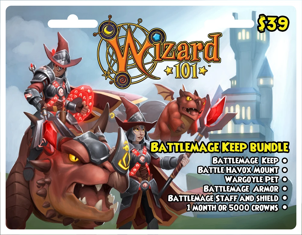 Wizard 101 Battlemage Keep Bundle Digital Card