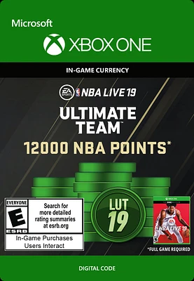 NBA Live 19 Ultimate Team Points 12,000 - Xbox One