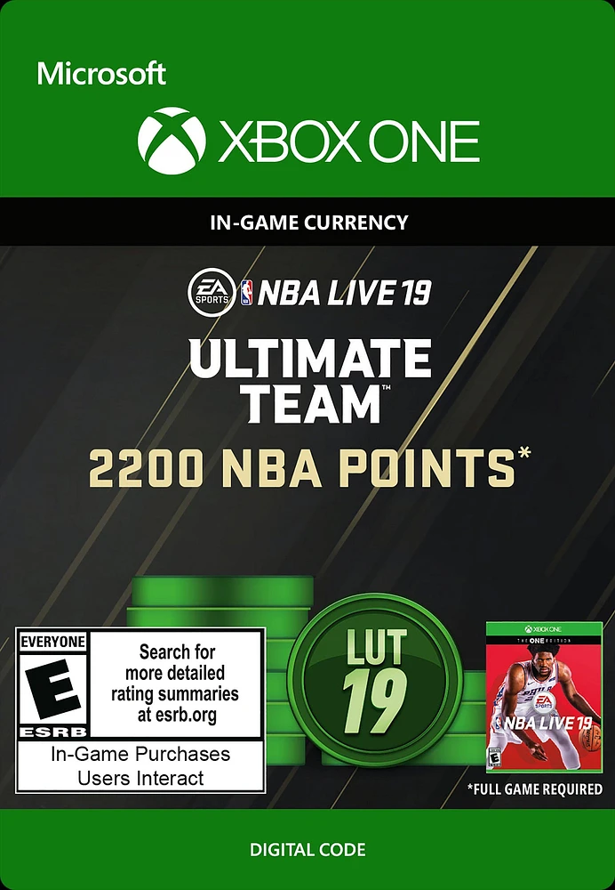 NBA Live 19 Ultimate Team Points 2,200 - Xbox One