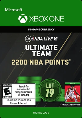 NBA Live 19 Ultimate Team Points 2,200 - Xbox One